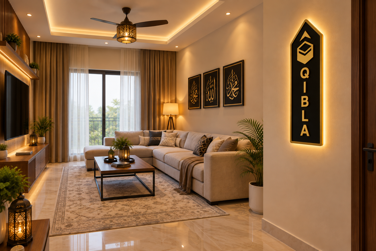 Qibla Direction Acrylic Wall Decor Pack of 7
