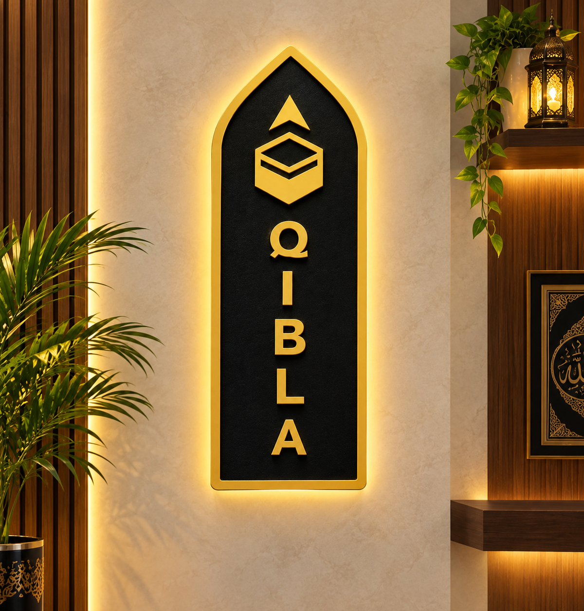 Qibla Direction Acrylic Wall Decor Pack of 7