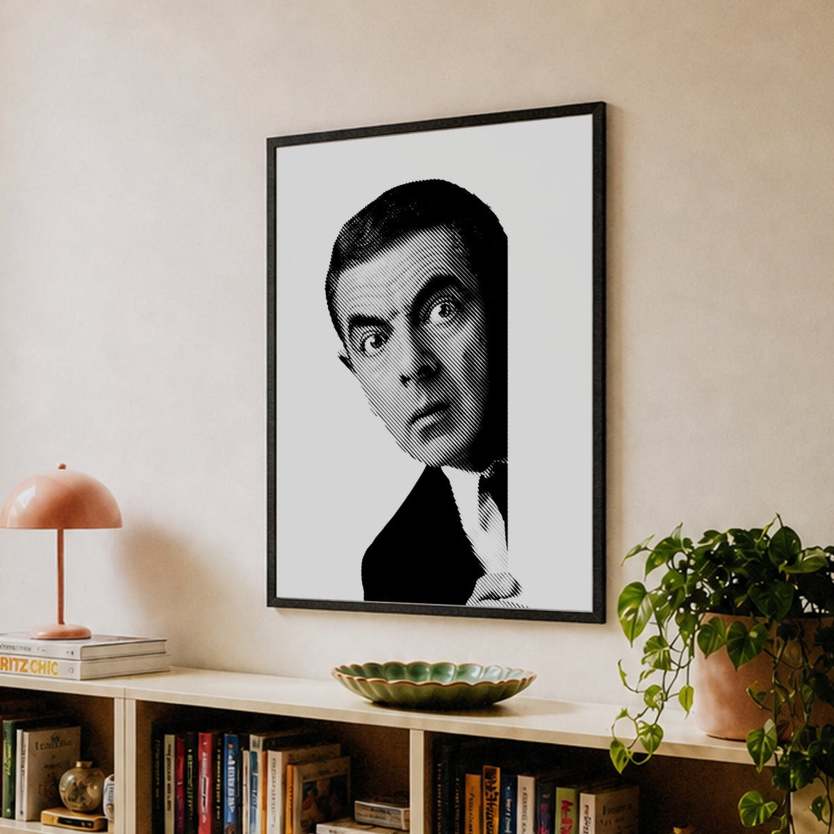 Mr. Bean Metal Portrait – With Light & Without Light