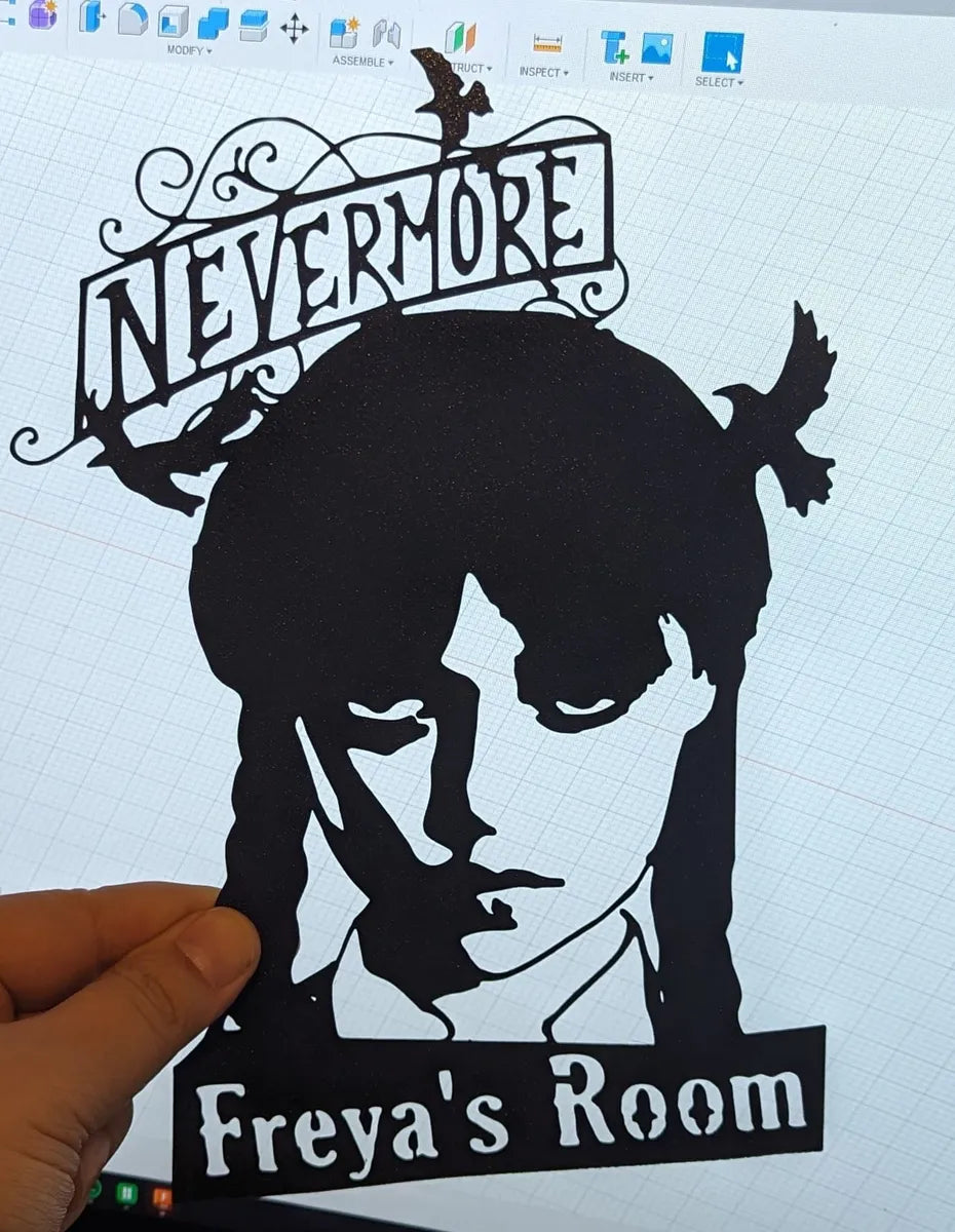 Wednesday Addams Metal Frame Sketch – With Light & Without Light