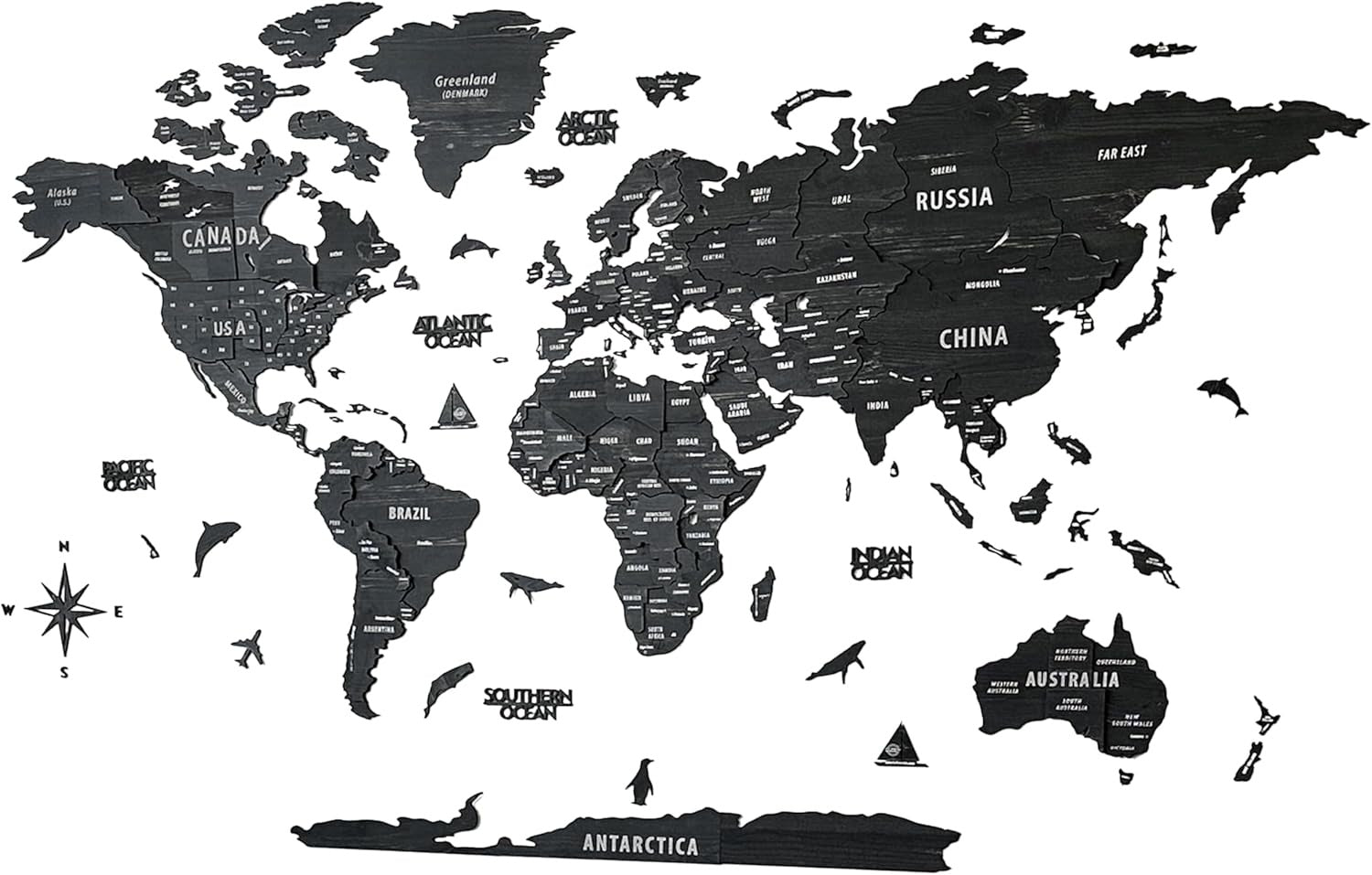 Large World Map Wall Decor – Minimalist Travel Wall Art