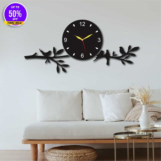 Birds on Branch wall clock