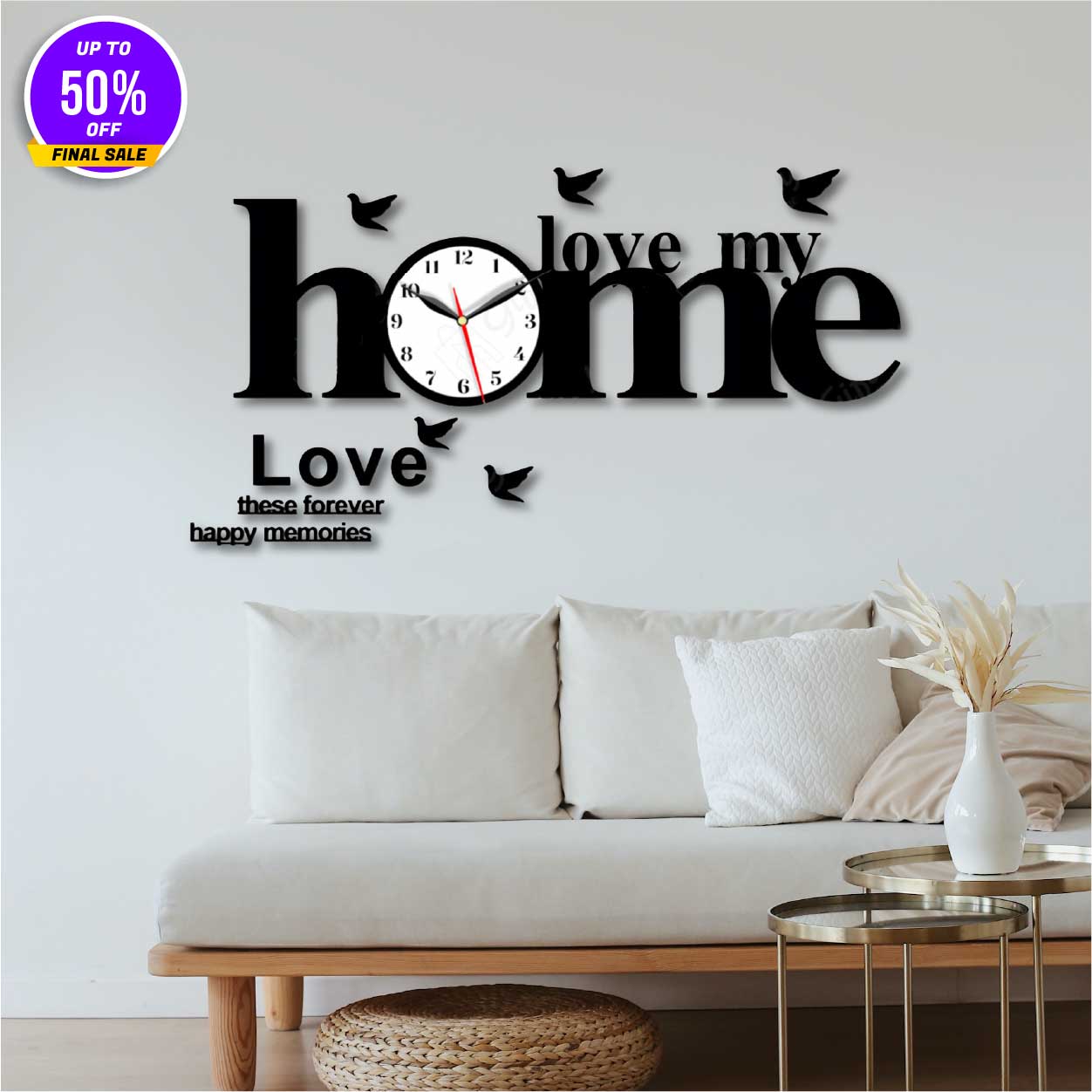 Love my Home wall clock