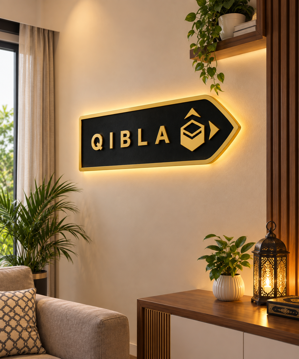 Qibla Direction Acrylic Wall Decor Pack of 7