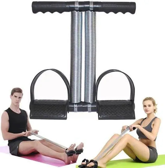 Double Spring Tummy Trimmer - Heavy Duty Ab Exerciser & Waist Trimmer for Home Workout (Black)