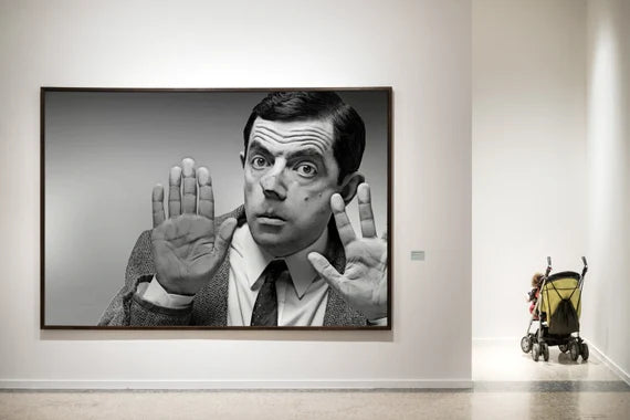 Mr. Bean Metal Portrait – With Light & Without Light